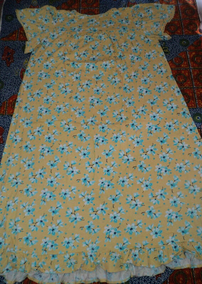 Dreams & Co. Plus Size Banana Blossom Long Cotton Knit Nightgown Size 1X-22/24
