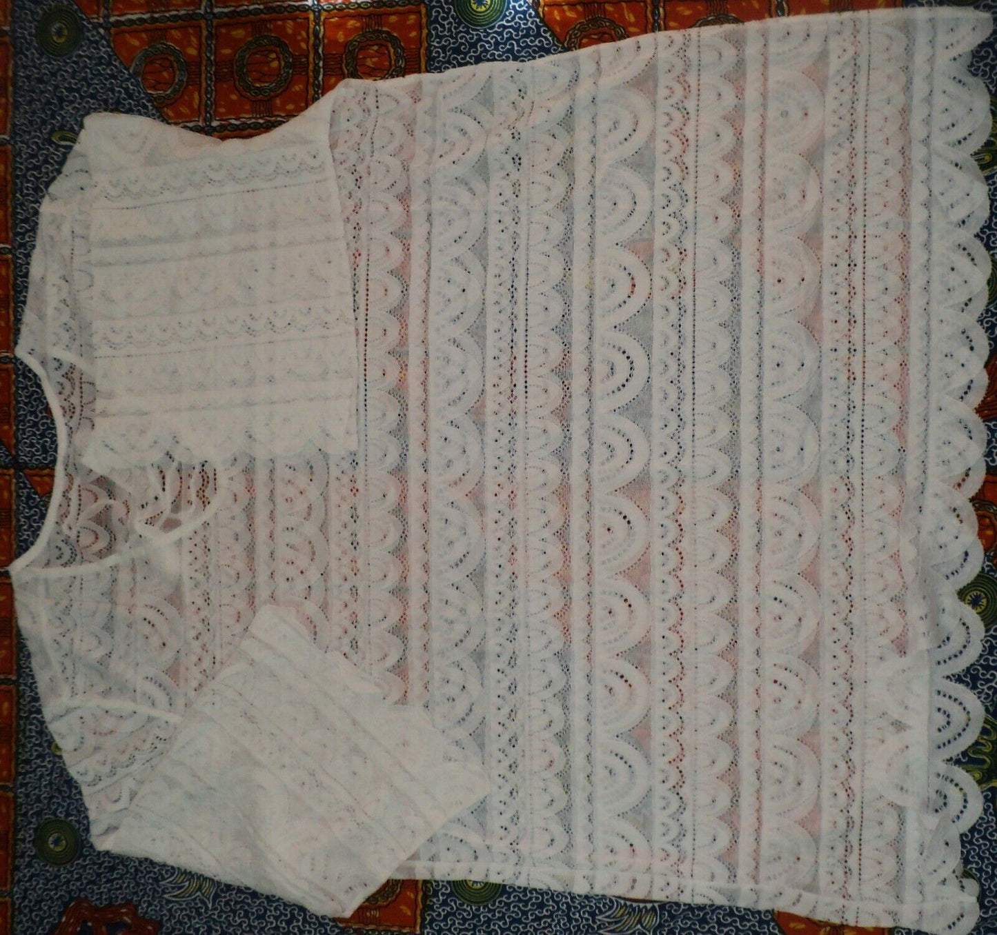 Swimsuits for all Plus Size White Scallop Lace Cover Up Size 22/24