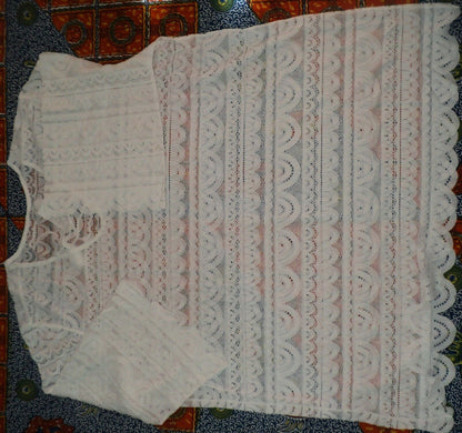 Swimsuits for all Plus Size White Scallop Lace Cover Up Size 22/24