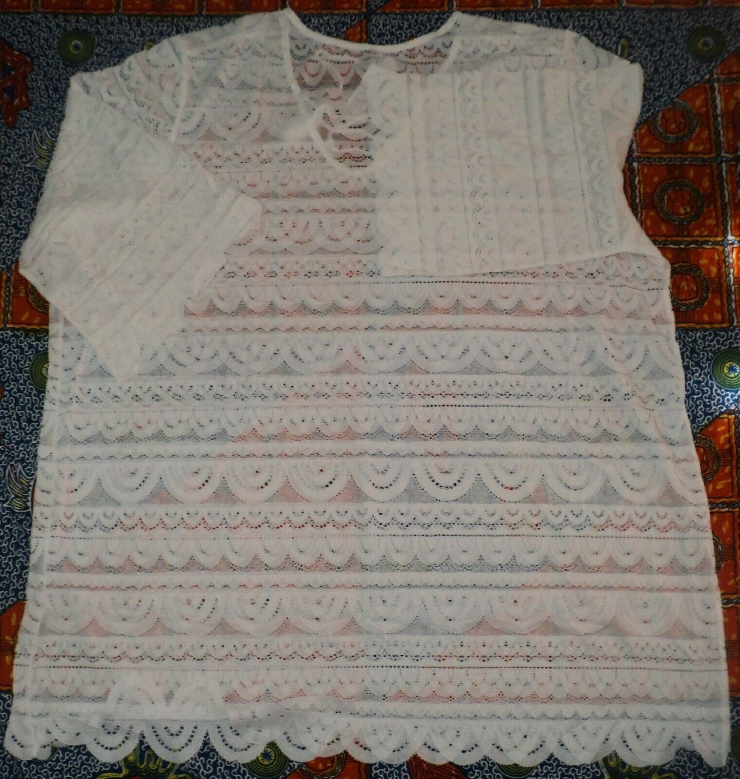 Swimsuits for all Plus Size White Scallop Lace Cover Up Size 22/24