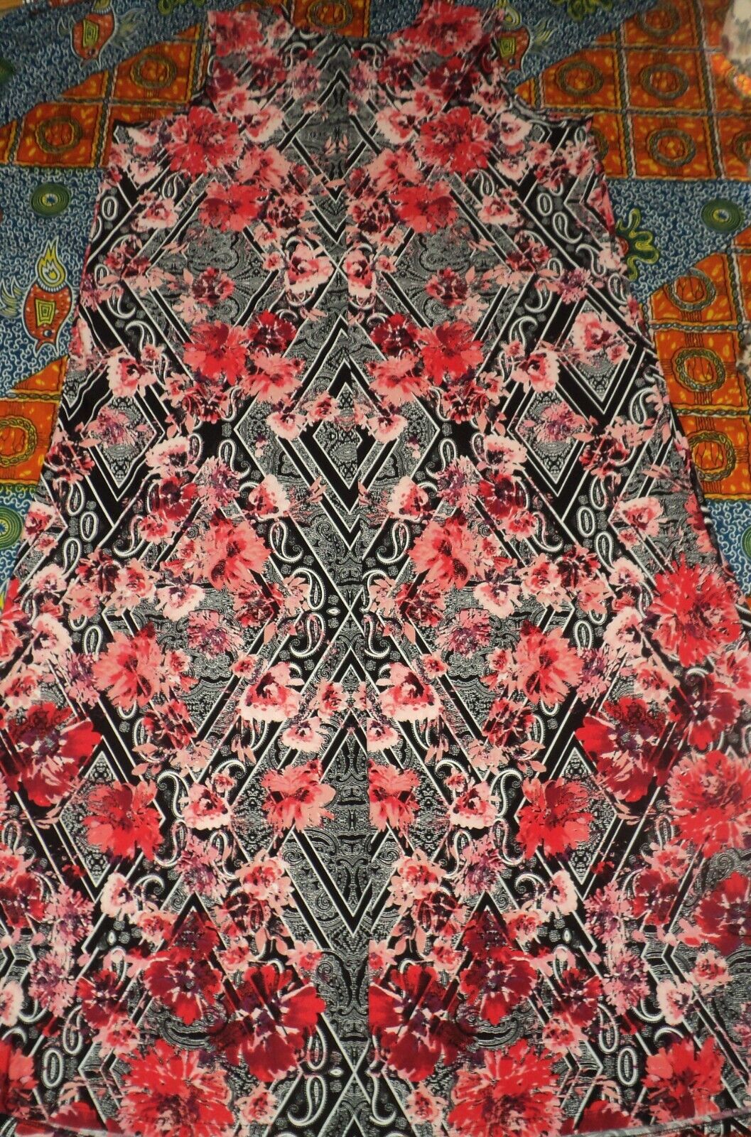 Denim 24/7  Plus Size Floral Paisley Ultra Smooth Print Maxi Dress Size 1X-22/24