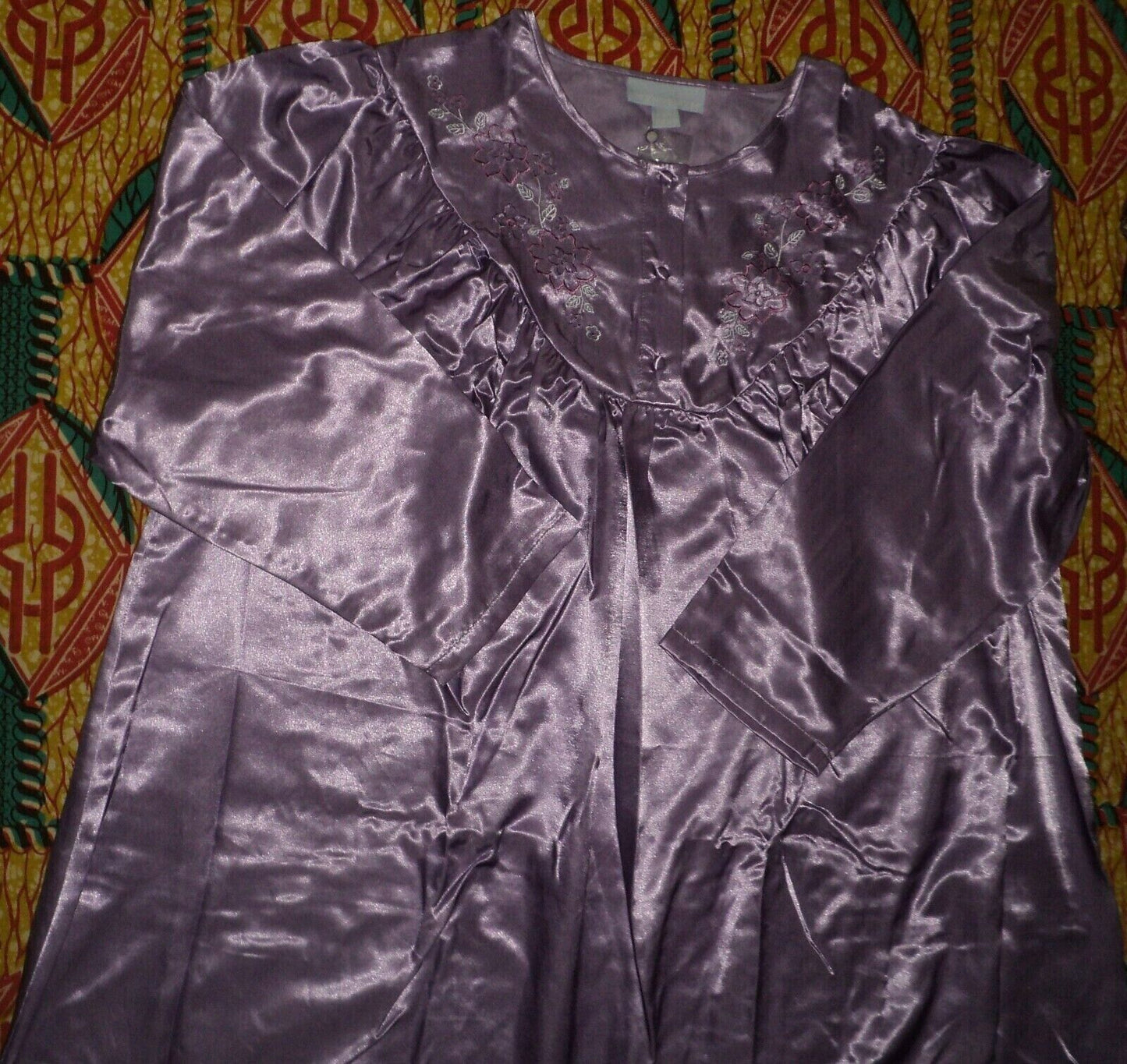 Only Necessities Plus Size Soft Iris Brushed Back Satin Nightgown Size 4X(34/36)