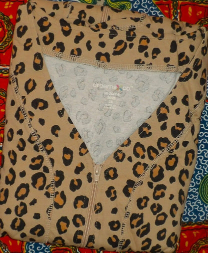 Dreams & Co. Plus Size Classic Leopard Short Sleeves Long Zip-Front Robe Size 5X