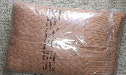 Jessica London Plus Size Camel Basket Weave Sweater Cardigan Size 22/24
