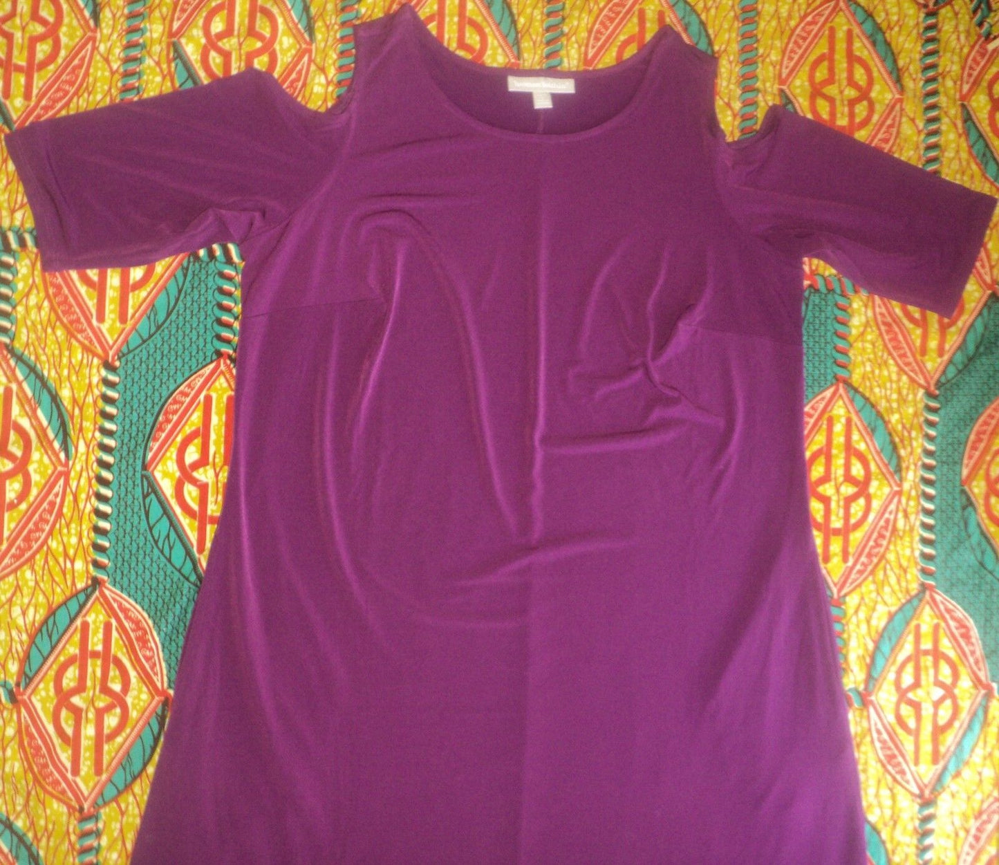 Woman Within Plus Size Boysenberry Cold-Shoulder A-line Maxi Dress Size 1X-22/24