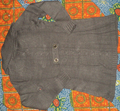 Style & Co. Charcoal Long-Sleeve Cable-Knit Sweater Cardigan Size PXL