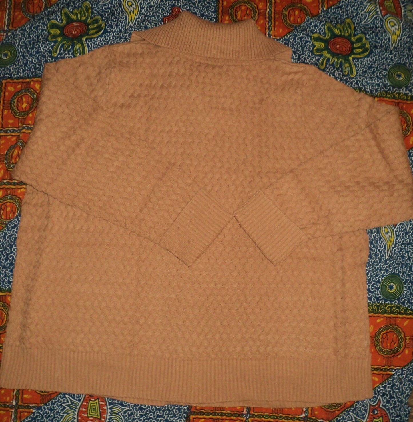 Jessica London Plus Size Camel Basket Weave Sweater Cardigan Size 18/20