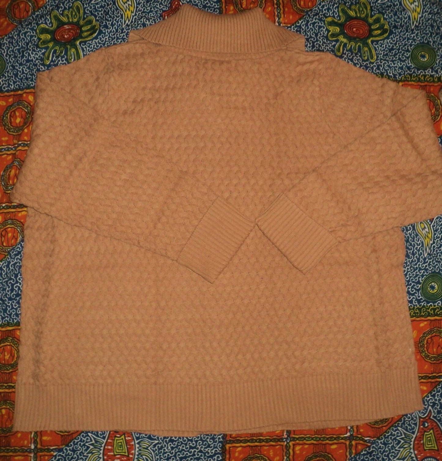 Jessica London Plus Size Camel Basket Weave Sweater Cardigan Size 18/20