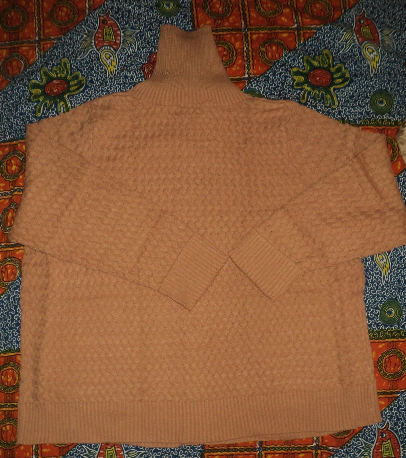 Jessica London Plus Size Camel Basket Weave Sweater Cardigan Size 18/20