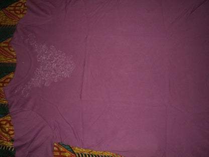 Dreams & Co. Plus Size Vivid Berry Embroidered Short Sleeves Lounger Size 2X