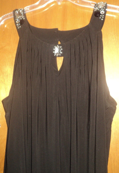 Fashion Bug Plus Size Black Sleeveless Bling It Up Little Dress Size 22W