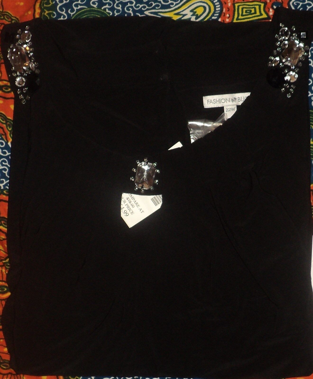 Fashion Bug Plus Size Black Sleeveless Bling It Up Little Dress Size 22W