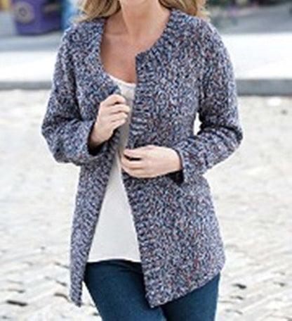 Jessica London Plus Size Dark Red Combo Marled Yarn Cardigan Size 26/28