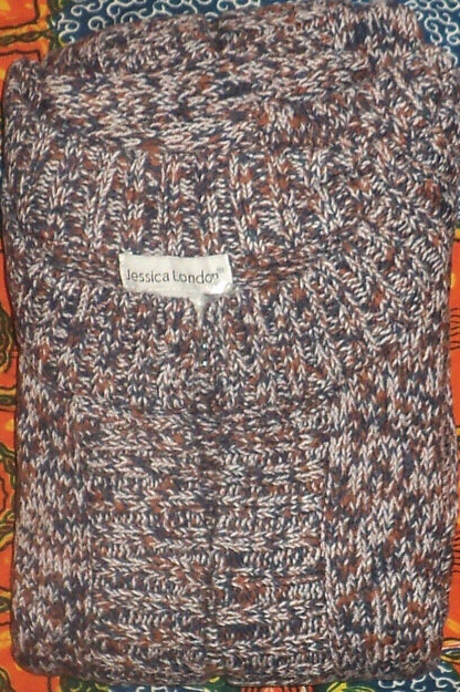 Jessica London Plus Size Dark Red Combo Marled Yarn Cardigan Size 26/28
