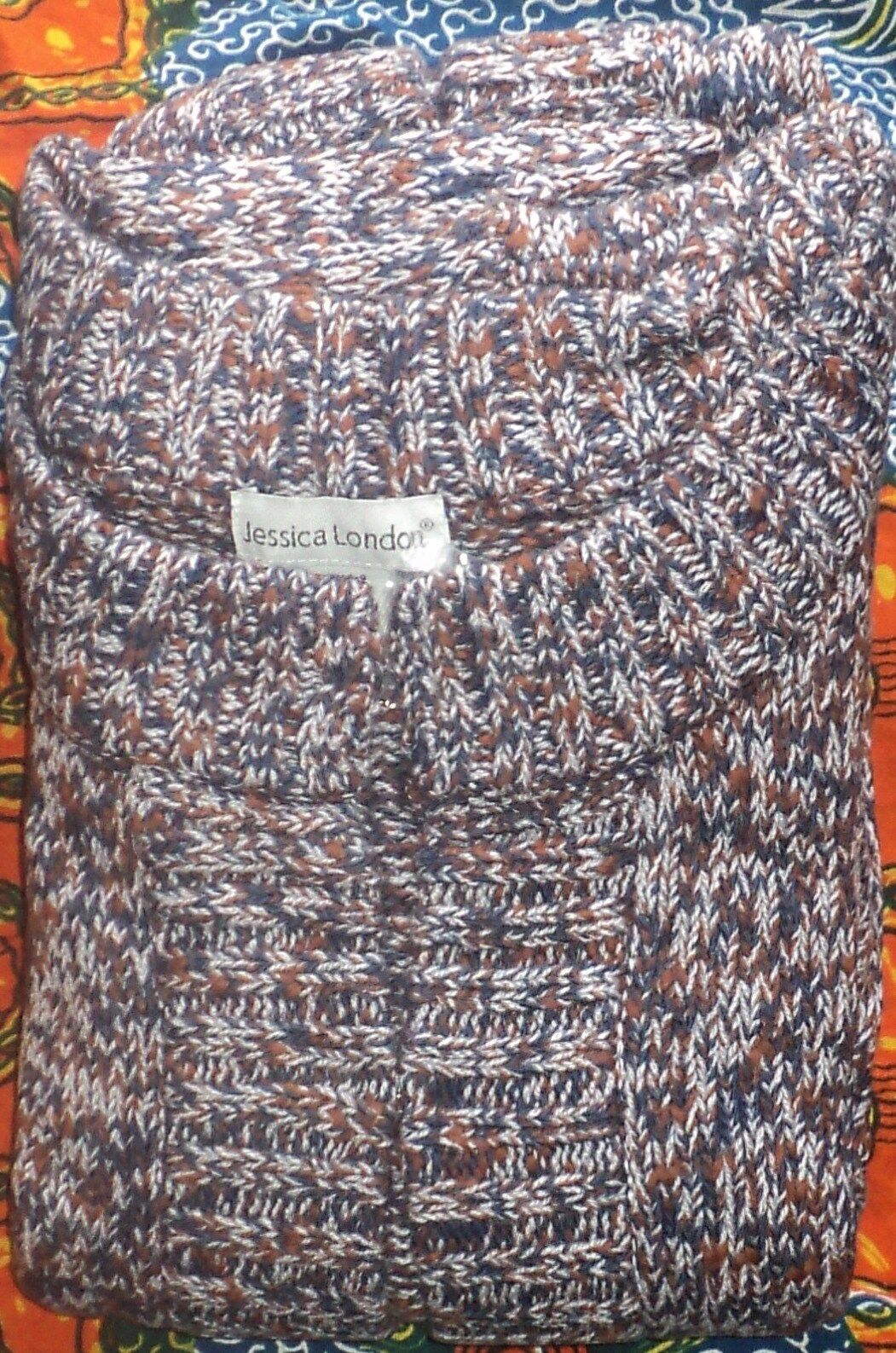 Jessica London Plus Size Dark Red Combo Marled Yarn Cardigan Size 26/28