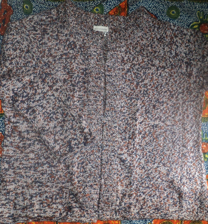Jessica London Plus Size Dark Red Combo Marled Yarn Cardigan Size 26/28