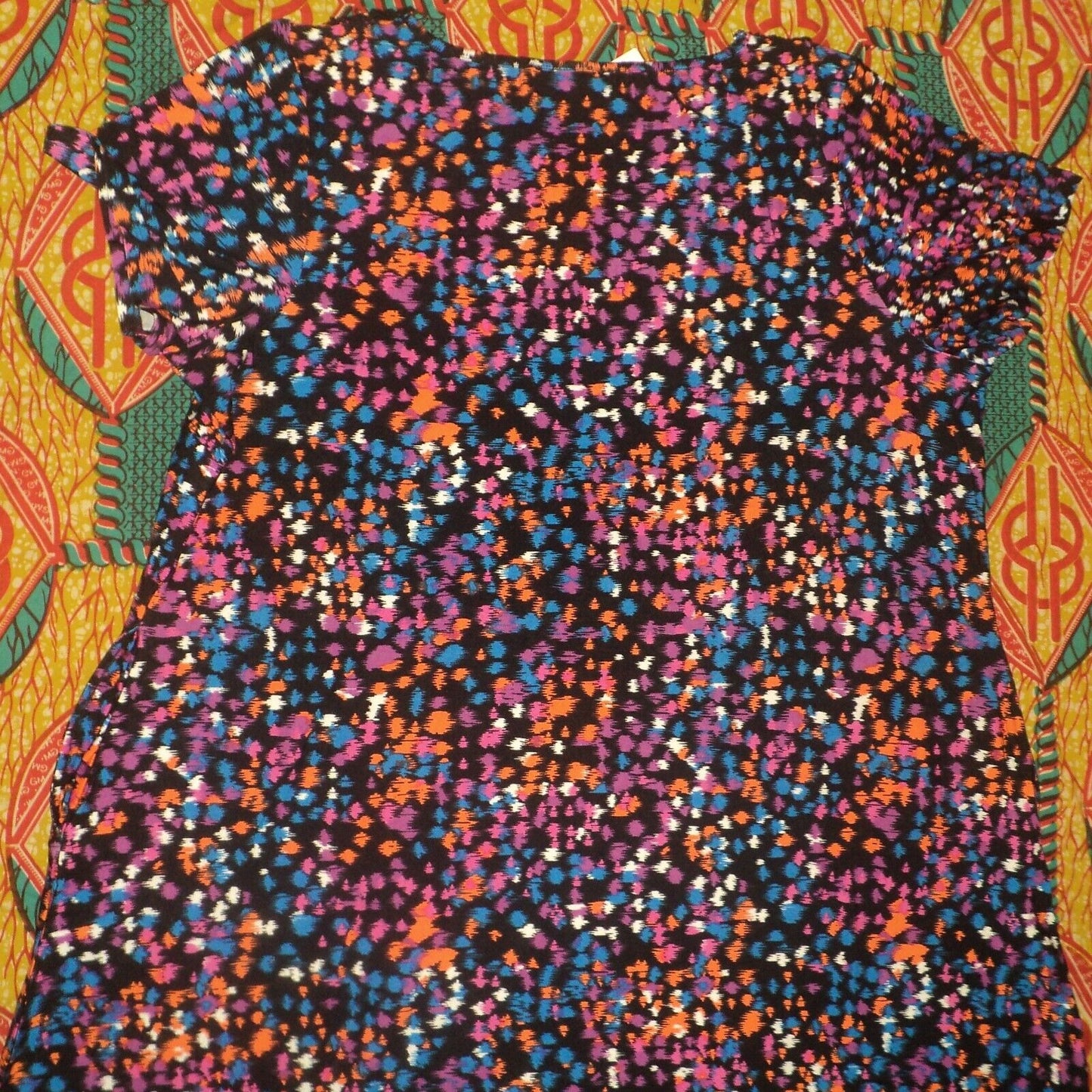 Jessica London Tall Plus Size Abstract Multi Crochet Applique Maxi Dress Sz 24W