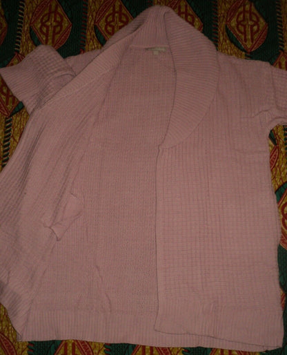 Woman Within Plus Size Mauve Mist Shawl Collar Long Sleeve Cardigan Size 1X