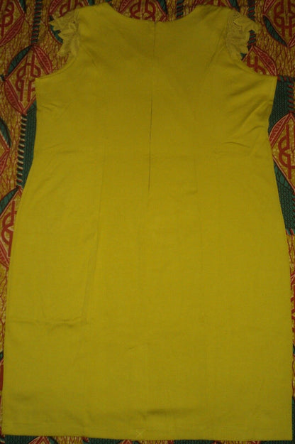 Roaman's Plus Size Bright Pistachio V-neckline Lace Trim Dress Size 26W