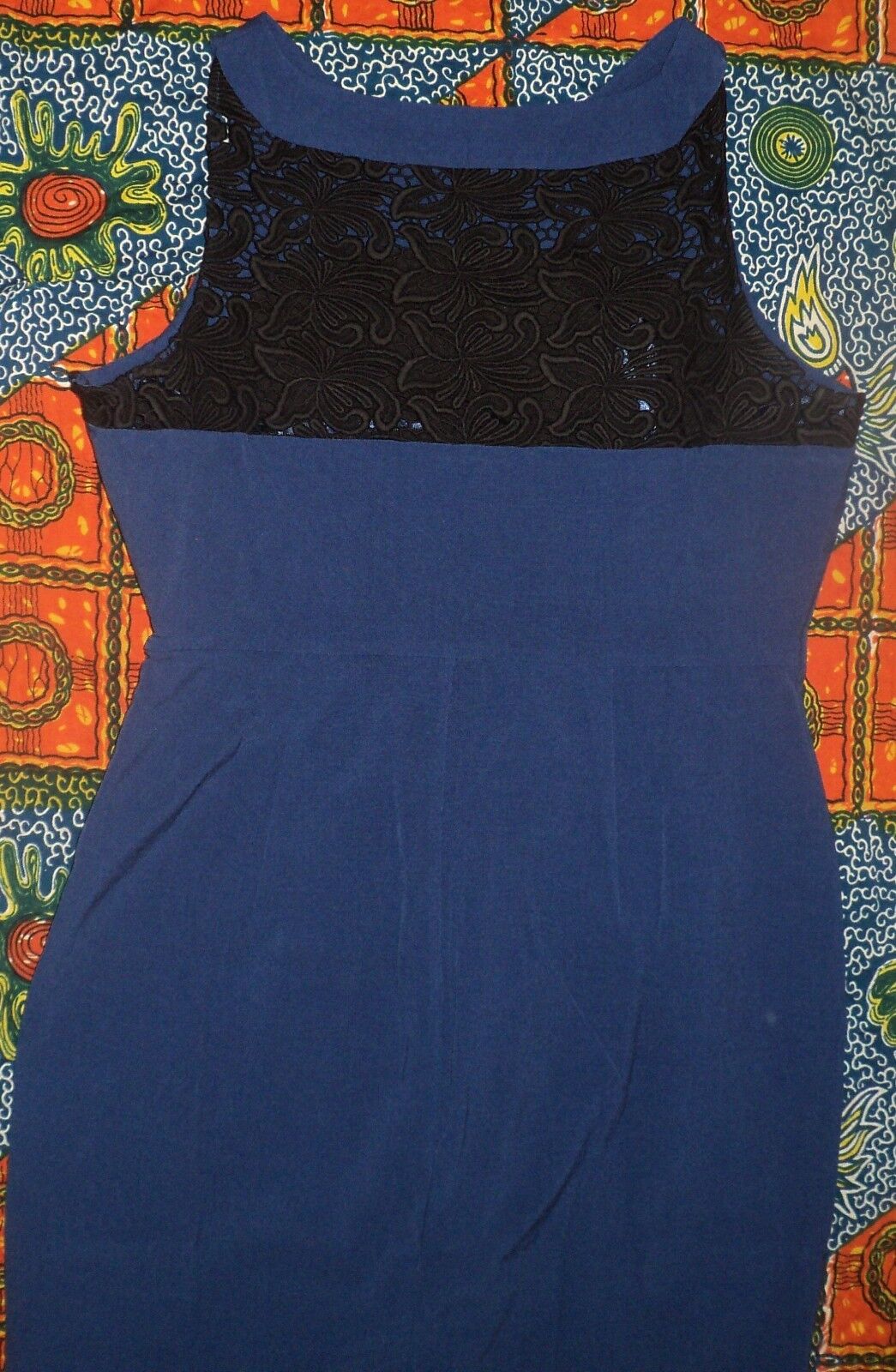 Worthington Blue Depths Sleeveless Lace-Back Sheath Dress Size 14P