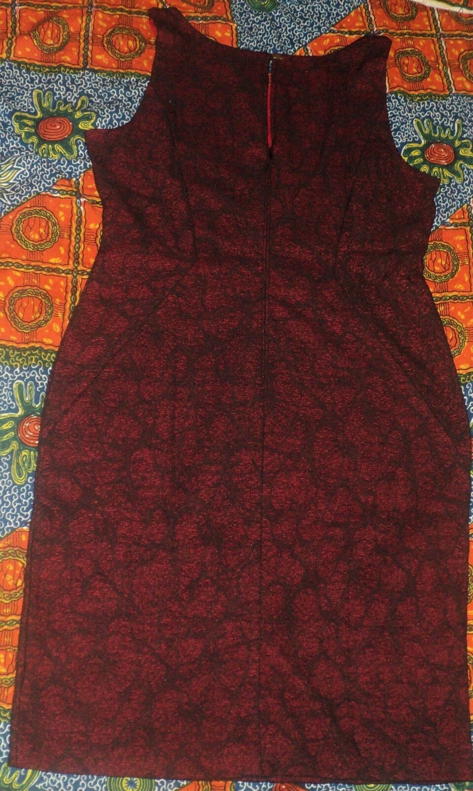 Worthington Black/Rumba Red Sleeveless Allover Lace Dress Size 8