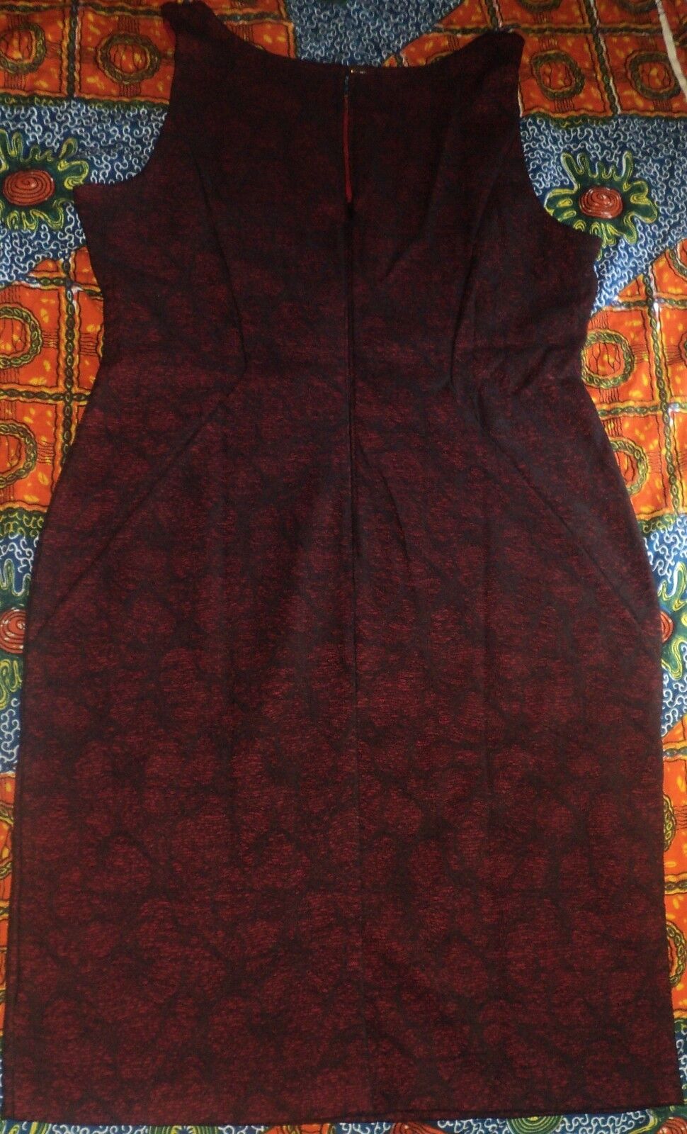 Worthington Black/Rumba Red Sleeveless Allover Lace Dress Size 10