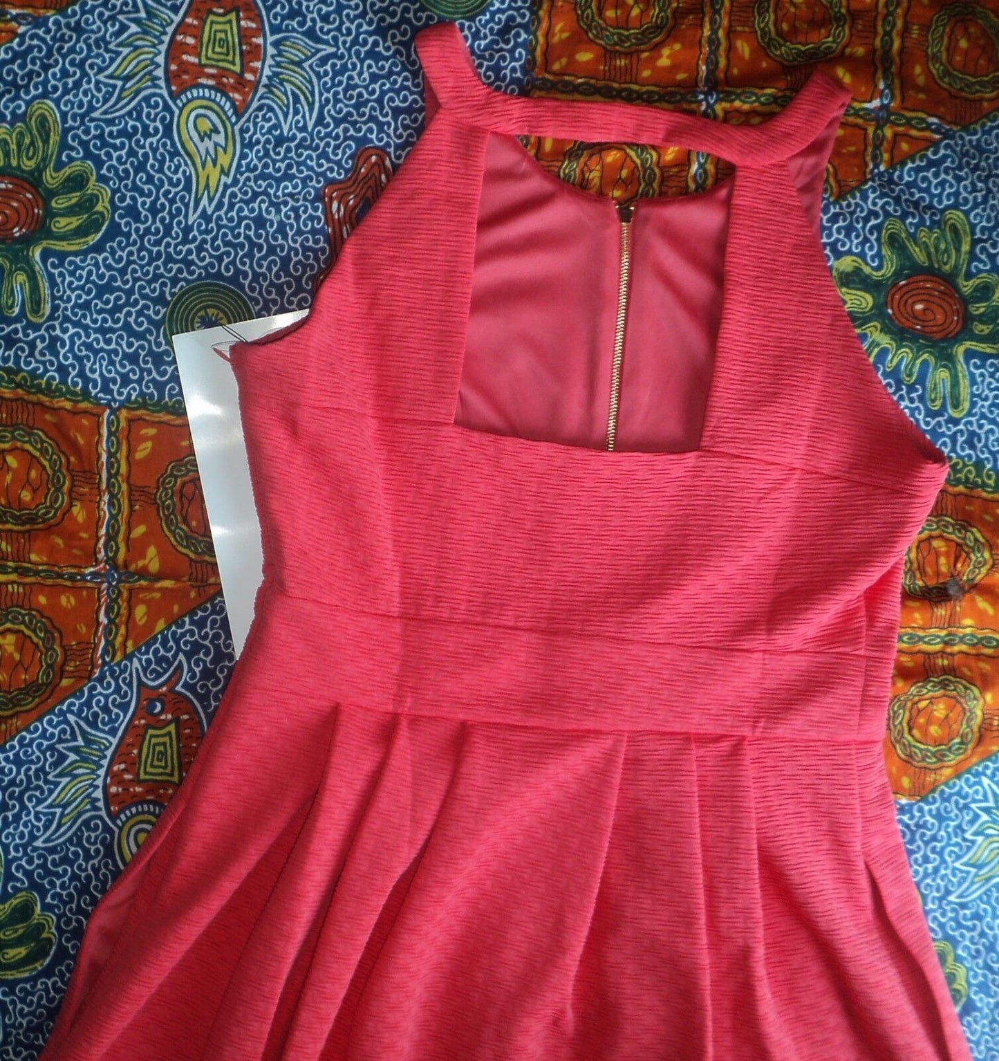 Jessica Simpson Coral Zipper Fit And Flare Sleeveless Dress Size 6