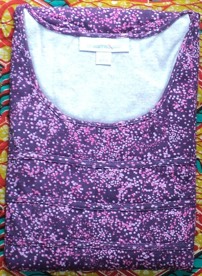 Dreams & Co. Plus Size Rich Violet Dot Pintucked Lounger Size 2X(26/28)