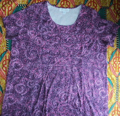 Dreams & Co. Plus Size Rich Violet Dot Pintucked Lounger Size 4X(34/36)