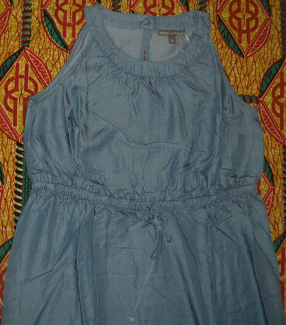 Jessica London Plus Size Light Stonewash  Sleeveless Tencel Maxi Dress Size 16W