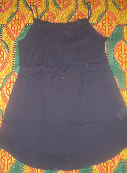 Plus Size Midnight Navy Spaghetti Straps Shirttail Hem Coverup Size 4X(34/36)