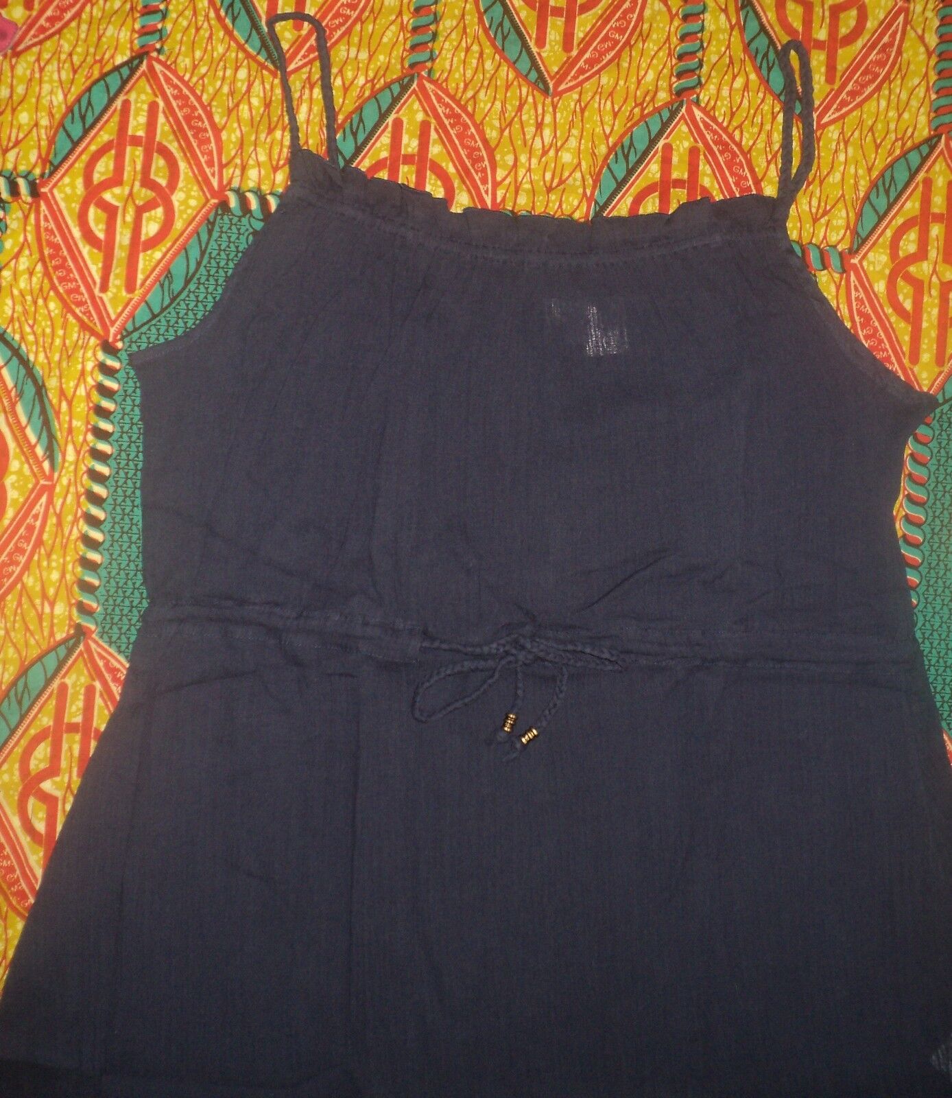 Plus Size Midnight Navy Spaghetti Straps Shirttail Hem Coverup Size 1X(22/24)