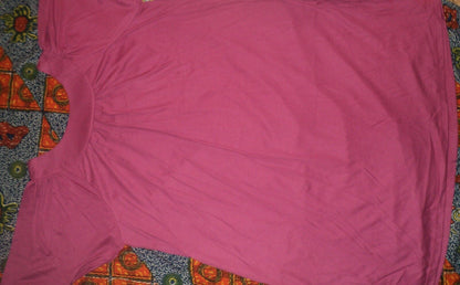 Only Necessities Plus Size Magenta Embroidered Flutter Sleeve Short Lounger 2X