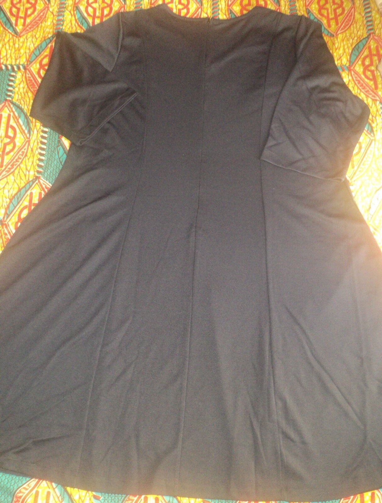 Roaman's Plus Size Black Fit and Flare ¾ Sleeves Ponte Dress Size 20W