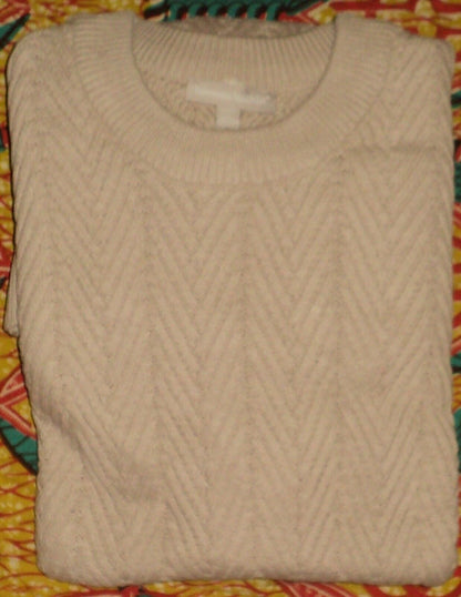 Woman Within Plus Size Heather Sand Chevron Stitch Sweater Dress Size 1X(22/24)