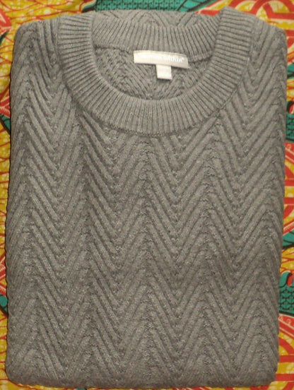 Woman Within Plus Size Medium Heather Grey Chevron Stitch Sweater Dress Size L