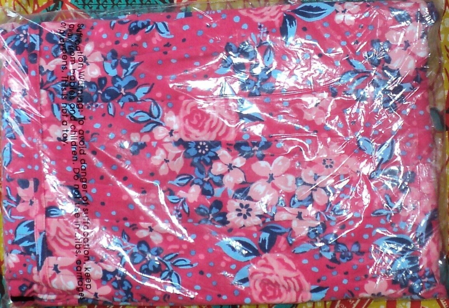 Dreams & Co. Plus Size Radiant Pink Flowers Pintucked Lounger Size L(18/20)