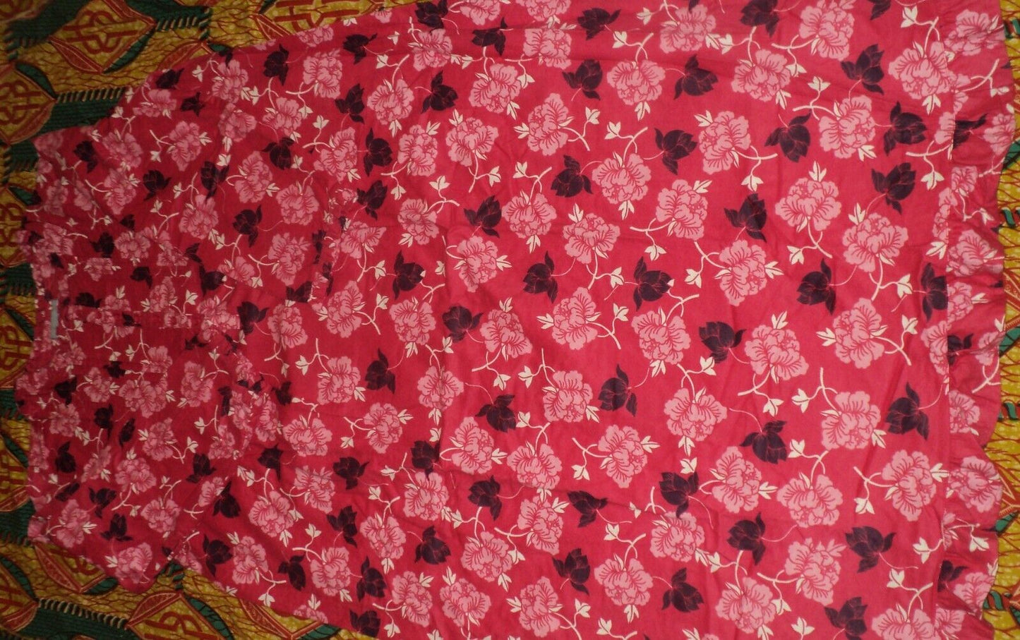 Only Necessities Plus Size Pink Burst Cotton Flannel Print Nightgown Sz M-14/16