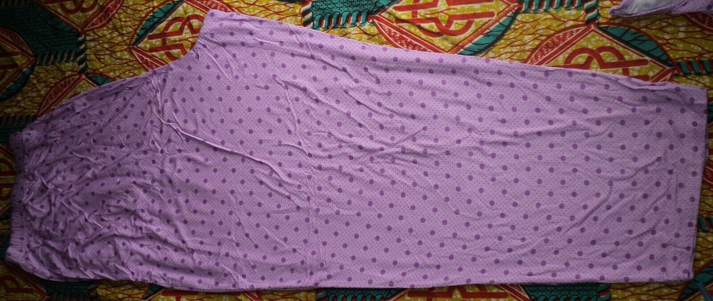 Only Necessities Plus Size Light Orchid Dot Pintucked Pajama Set Size 1X(22/24)