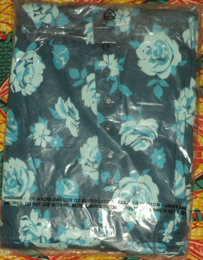 Woman Within Petite Plus Size Blue Teal Button Front Empire Waist Dress Size 3X