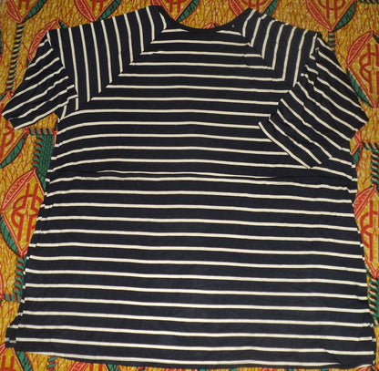 Jessica London Plus Size Navy White Striped Drawstring Cover-Up Size 20