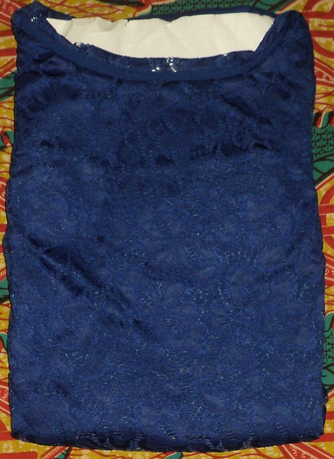 Jessica London Plus Size Twilight Blue Ponte Lace Overlay Dress Size 14