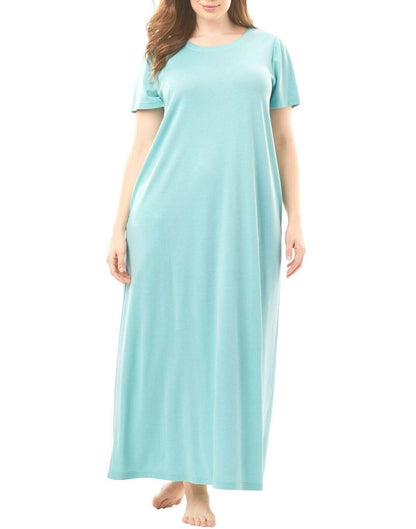 Dreams & Co. Plus Size Azure Short Sleeves A-Line Lounger Size L(18/20)