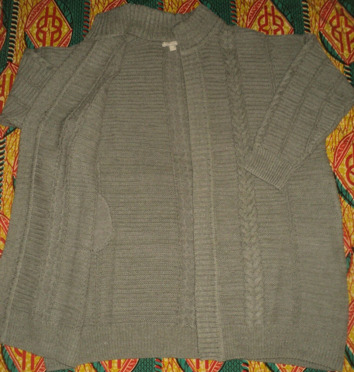 Woman Within Plus Size Medium Heather Grey Knit Sweater Cardigan Size L(18/20)