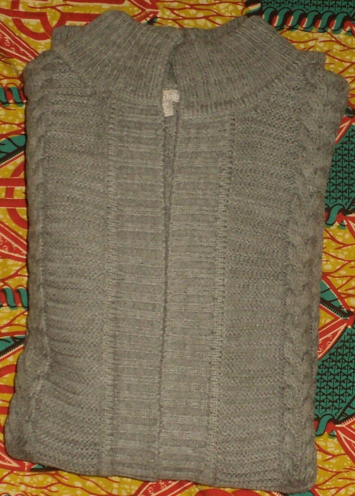 Woman Within Plus Size Medium Heather Grey Knit Sweater Cardigan Size L(18/20)