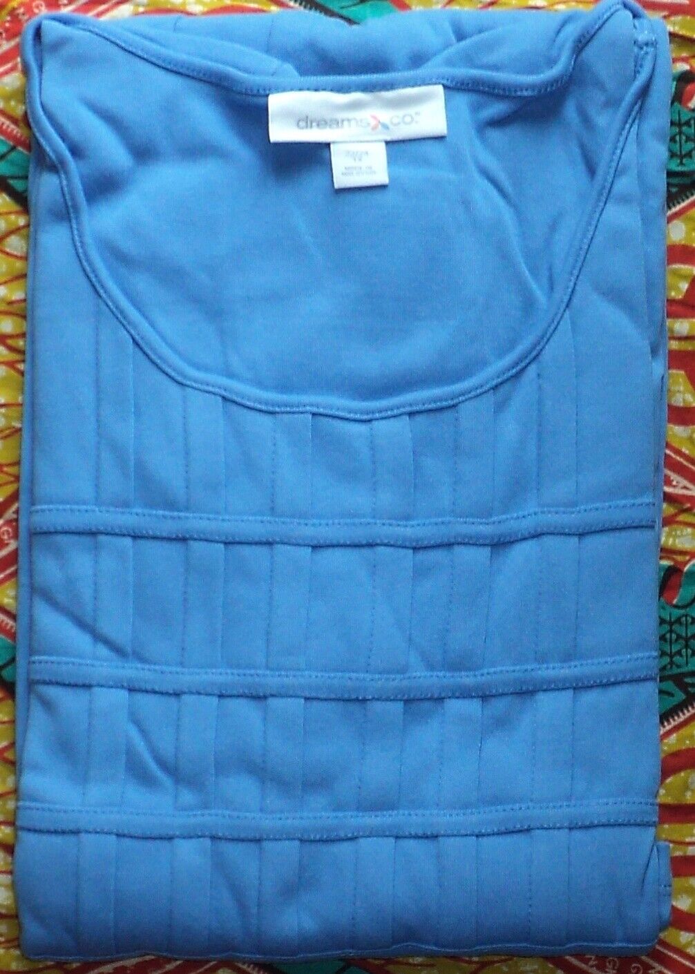 Dreams & Co. Plus Size Cornflower Blue Solid Pintucked Lounger Size 2X(26/28)