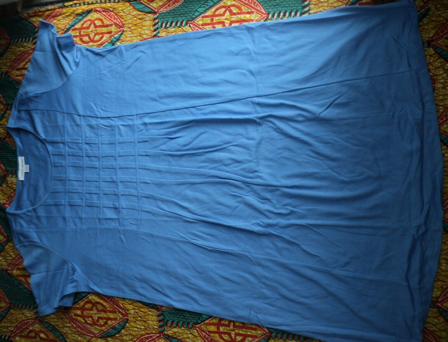 Dreams & Co. Plus Size Cornflower Blue Solid Pintucked Lounger Size 2X(26/28)