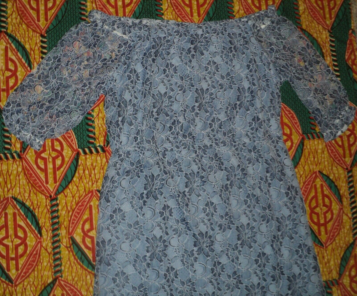 Jessica London Plus Size Sky Blue On Or Off  Style Blouson Lace Dress Size 14W