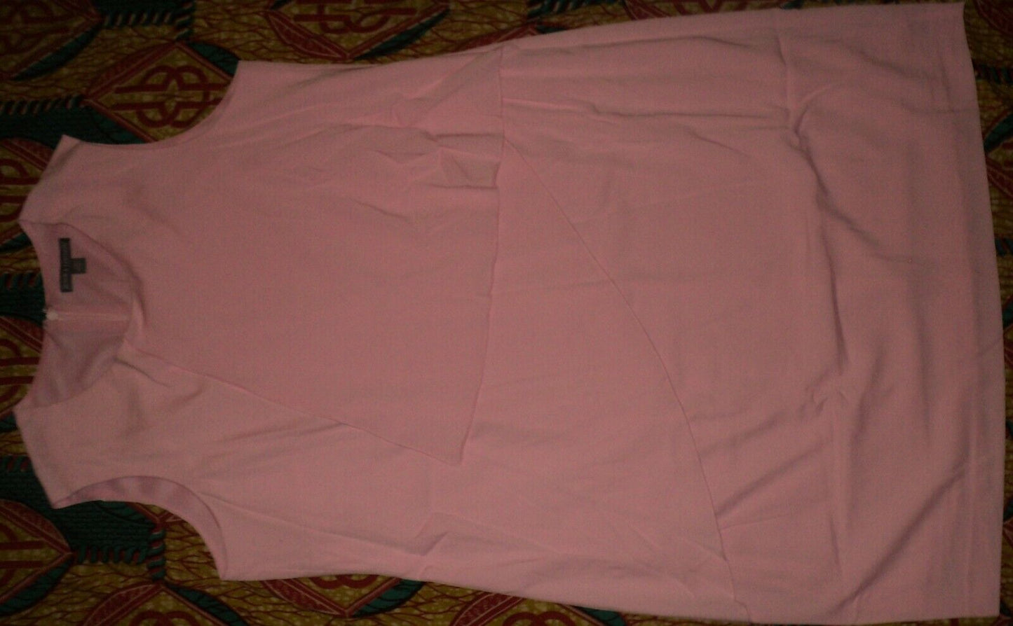 Jessica London Plus Size Powder Pink Sleeveless Overlay Sheath Dress Size 24W