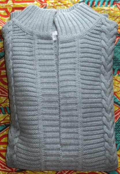 Woman Within Plus Size Medium Heather Grey Knit Sweater Cardigan Size 1X(22/24)